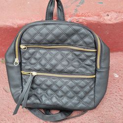 Black Mini Quilted Backpack Purse