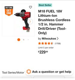 Fuel 18v Milwaukee  drill