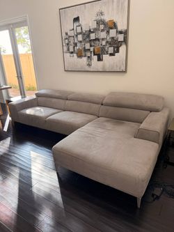 J&M Furniture Modern Sectional Sofa with Chaise (available from 05/16)