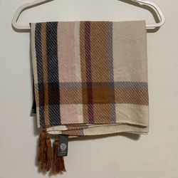 Vince Camuto Plaid Multipurpose Wrap with Tassels