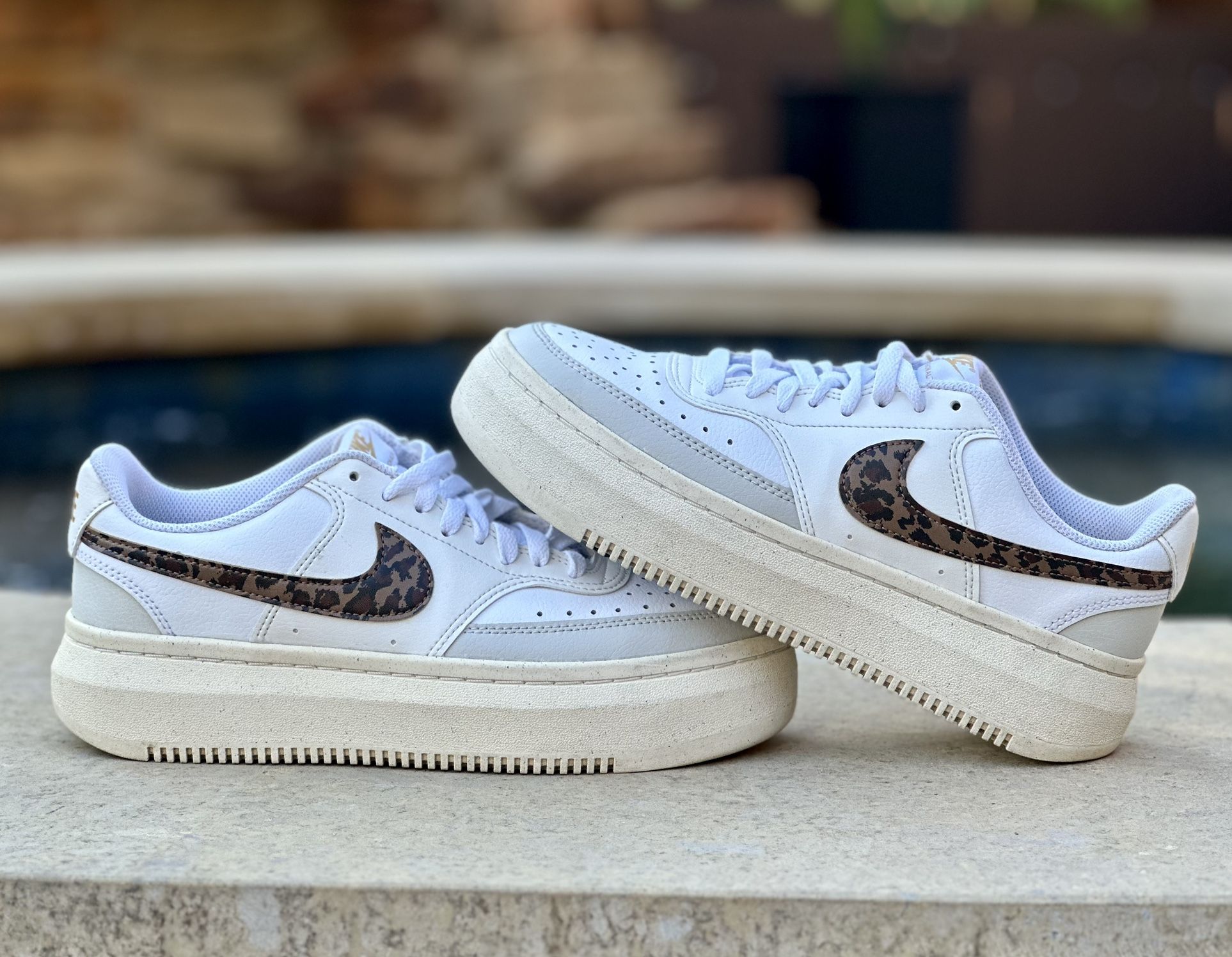 Size 10 Women’s - Nike Court Vision Alta Shoes -  Leopard (DO2791 100)