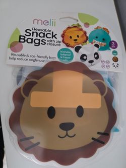 Brand New Reusable snack bags with zip closure. $5