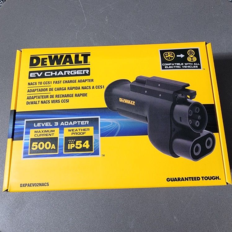 Dewalt NACS to CCS1 Fast Charging Adapter 500-A / 1000-Volt Charge Your CCS1 EV @ Tesla Supercharge