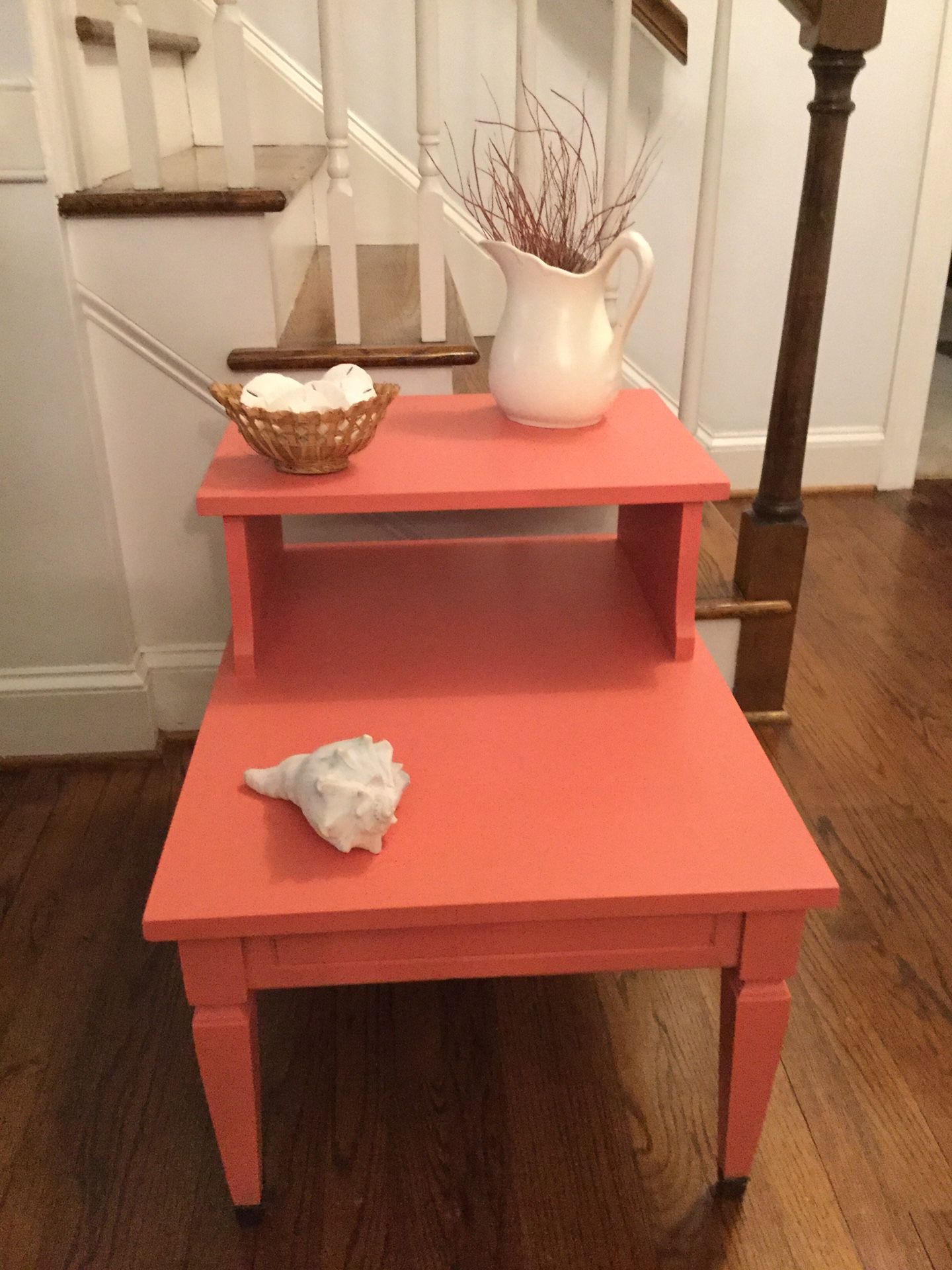 Accent/End Table, Coral, perfect for Spring and Summer decor