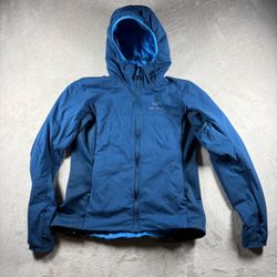 Arcteryx Atom LT Hoody Jacket Womens M Blue Puffer Full Zip Pockets Outdoor#3290