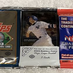 3  VINTAGE BASEBALL HOBBY WAX PACKS & MORE