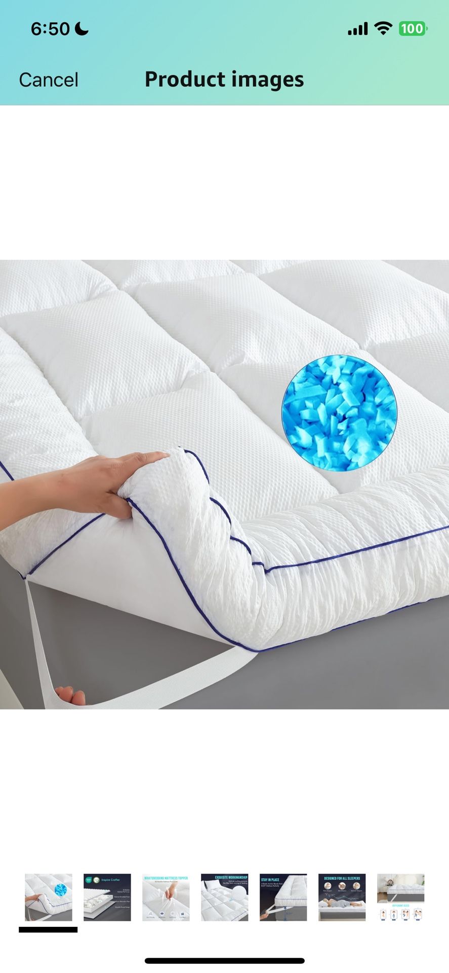 Memory Foam Mattress Topper King Size, 3D Bubble Mattress Pad Cover, Bed Topper for Back Pain,Comfy Plush Foam Filled Pillow Top, 78"x80"