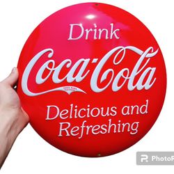  Coca-Cola Embossed Button Sign - 16-inch

Description:
Up for sale is a classic reproduction Coca-Cola embossed button sig
