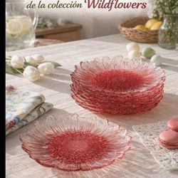 JUEGO DE 8 PLATOS MEDIANOS WILDFLOWER PRINCESS HOUSE 🌻 🌾