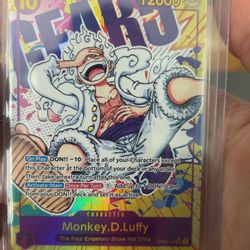 Bandai One Piece CCG Monkey.D.Luffy OP05-119 Secret Rare Foil Alt Art 12000