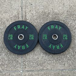 Fray Crumb 25 lb Bumper Olympic 2” hole Bumpers weight plate set lbs plates weights 25lbs 25lb size Fitness