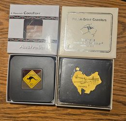 NEW SET OF AUSTRALIAN 4"X4" DRINK 6 COASTERS