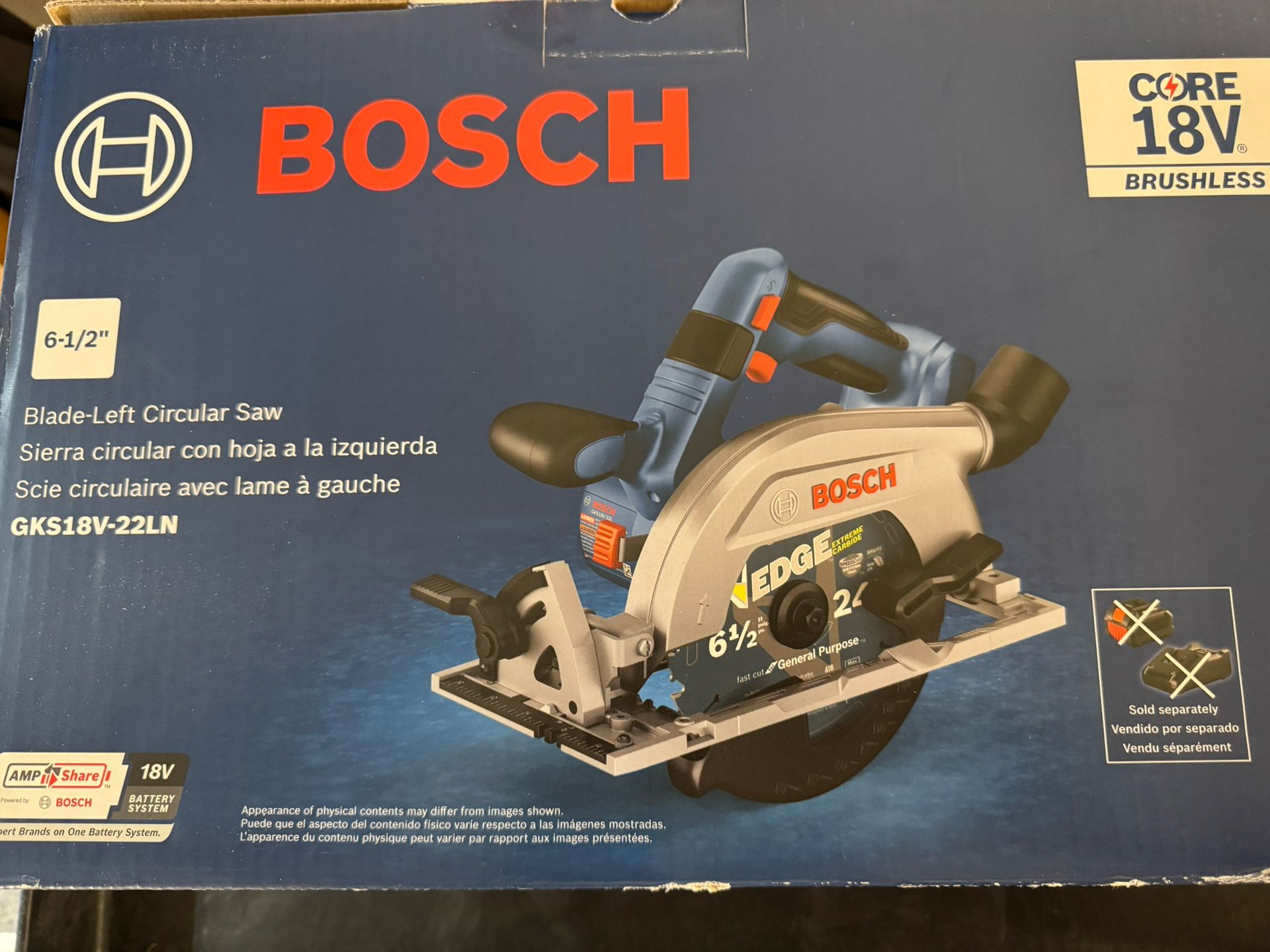NEW! Bosch GKS18V-22LN 18V Brushless Blade-Left 6-1/2" Circular Saw
