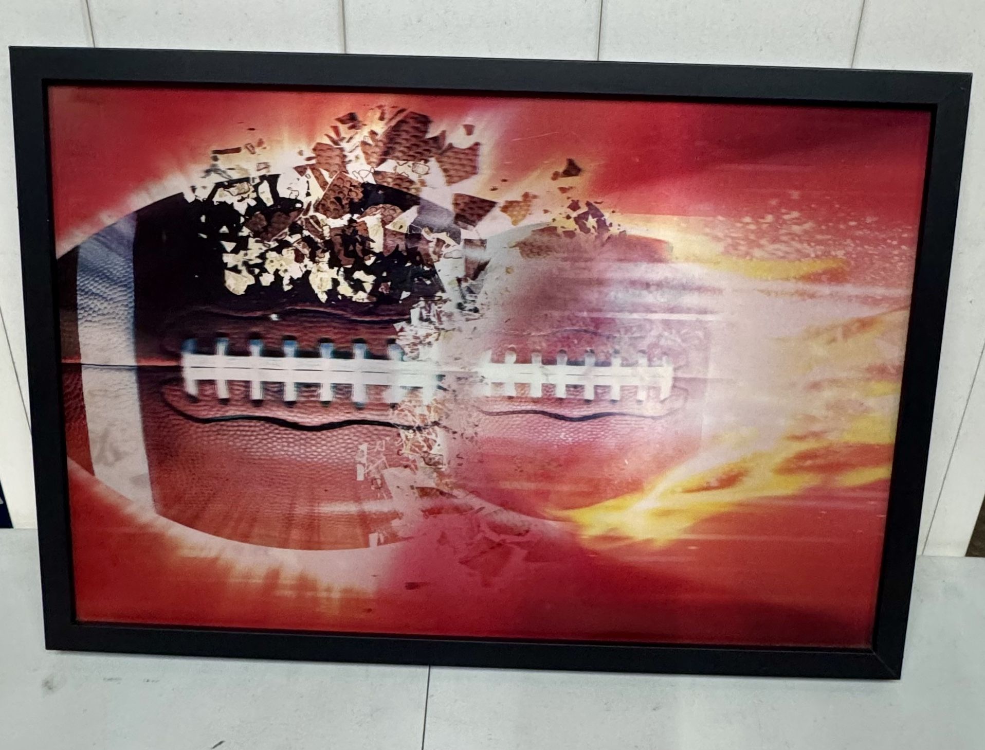 Holographic Football Picture- Open Roads Brand- Hobby Lobby- 22in x 15in