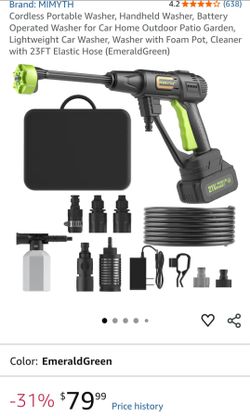 New - Cordless Portable Pressure Washer - 21V Battery Operated Car Washer Kit
