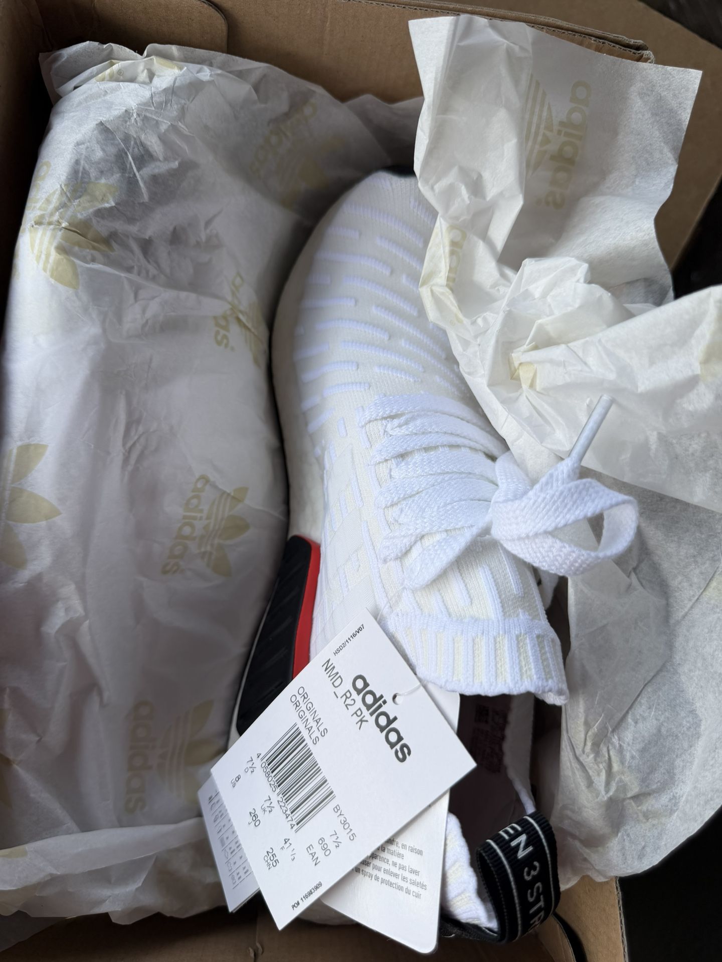 adidas NMD R2 Primeknit Color: Footwear White/Core Black-Footwear White Style Code: BY3015