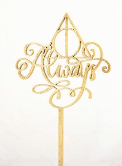 New Always Harry Potter Cake Topper Gold Glitter