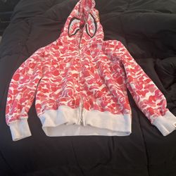 Real bape hoodie pink size M