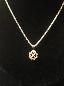 Sterling Silver Clover Leaf CZ Pendant only - chain sold separately.