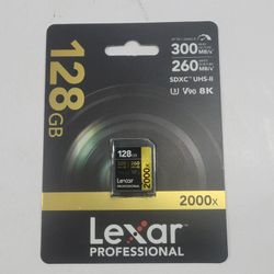 New Lexar 2000X 128GB 90MB/s V90 SD Card 8K