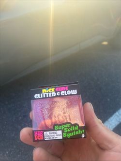 Nee Doh Nice Cube Glitter & Glow Squish Toy