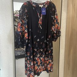 Floral And Navy blue Dress 
