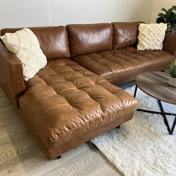 Joybird Leather Sectional Couch- Delivery Available