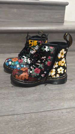 Dr. Martens Toddler Floral Combat Boots