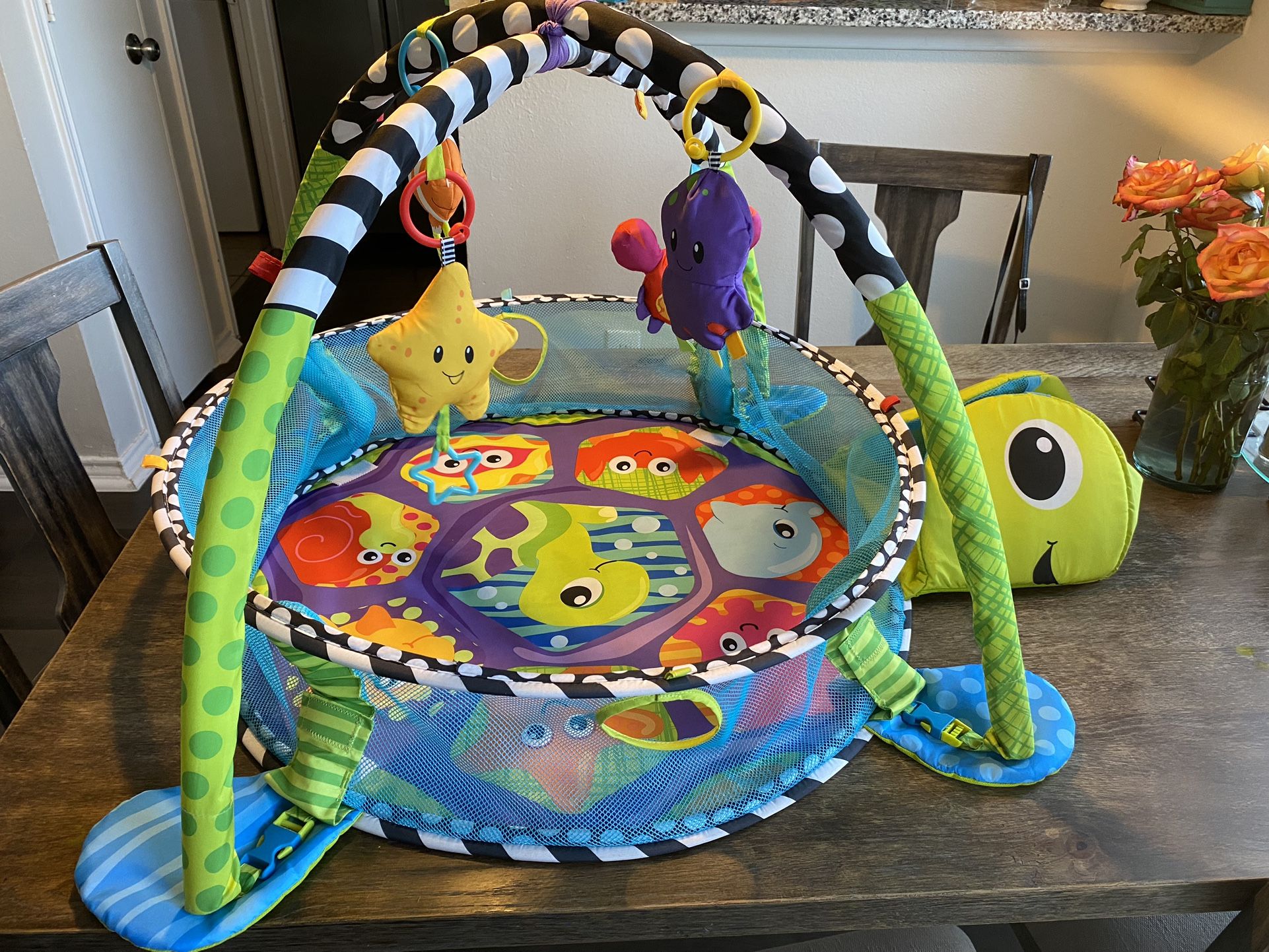 Baby Play Gym ,3 in 1 Baby Play Activity Mat with with 4 Toys