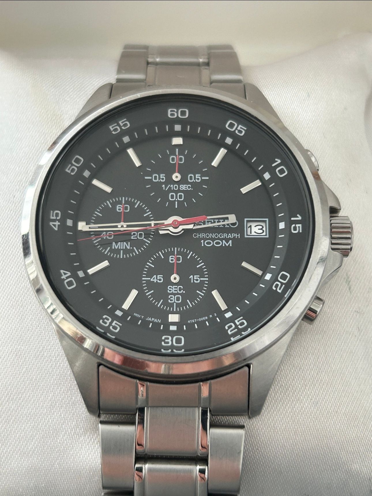 SEIKO KID 10 Links- Seiko Chronograph 4T57-00E0 – Mens wrist watch ,The Best Gift, NOS Condition ,Elegant Dress Watch