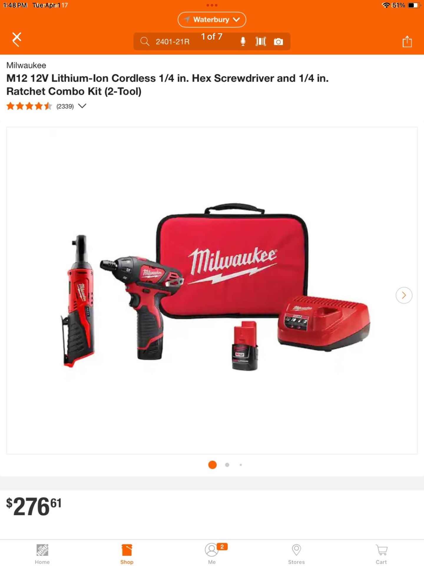 Milwaukee M12 12V Lithium-Ion Cordless 1/4 in. Hex Screwdriver and 1/4 in. Ratchet Combo Kit (2-Tool)