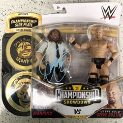 WWE Autographed Mankind vs "Stone Cold" Steve Austin Championship Showdown Series 5 Figures