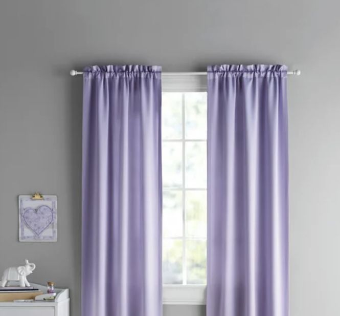 Your Zone Solid Color Room Darkening Rod Pocket Curtain Panel Pair.