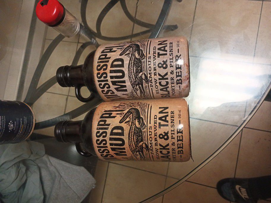  3 Vintage Mississippi Mud Beer Bottles 