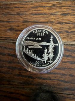 ⁠2005-S Silver Oregon State Quarter Proof - 90% Silver - Gem Deep Cameo⁠