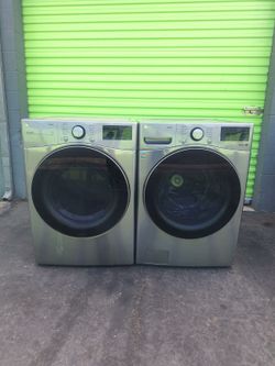 LG THINQ SET WASHER 4.5 CUBFT AND GAS DRYER 7.5 CUFT SMART HEAVY DUTY  27"W 30"D 38"H 