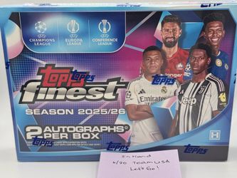 2025-26 Topps Finest UEFA Club Competitions Hobby Box