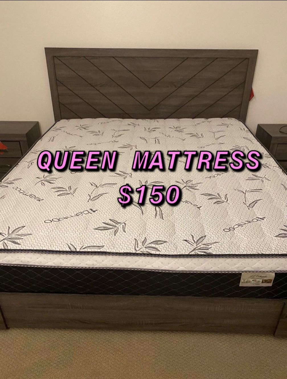 NEW 12” Inch BAMBOO PILLOW TOP MATTRESSES! 🛌 ALL SIZES ✨✨✨✨ $150 QUEEN SIZE MATTRESS ONLY $210 The set $140 FULL SIZE MATTRESS ONLY $200