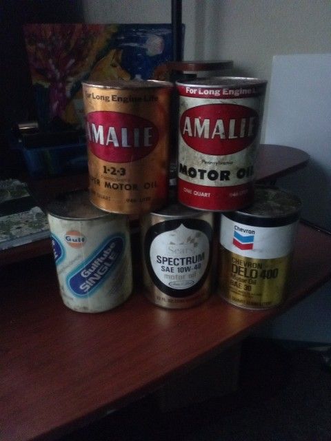 Vintage 60s Motor Oil Cans(Full) 17