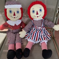 Plush / Stuffed Dolls Toy Boy Ann & Andy, Used But Good Condition.  $65 For Both OBO.