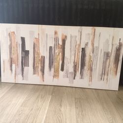 Large Abstract Vertical Brushstroke Canvas Wall Art