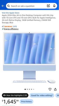 Apple Imac desktop computer
