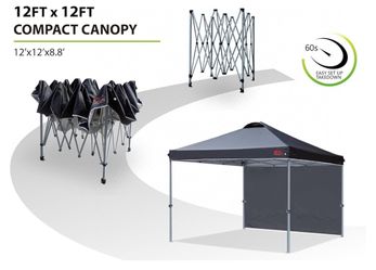MASTERCANOPY Durable Pop-up Canopy Tent with 1 Sidewall (12x12 ft, Black)