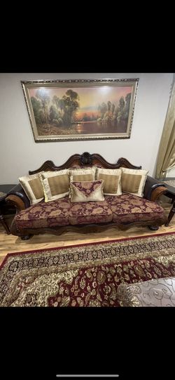 Sofa, Loveseat And Chair + Drapes