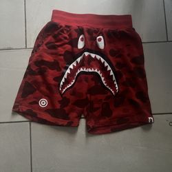 Bape Red Camo Shark Shorts 