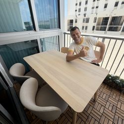 Table and 4 chairs (2 each design) - 180USD 