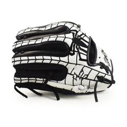 12.25″ Softball Spider Modified Trapeze Web White-Black Glove
