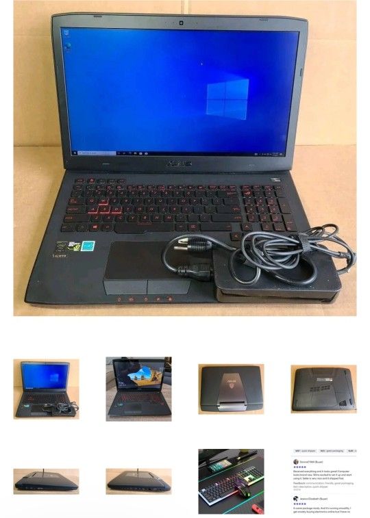 ASUS ROG Gaming Laptop 17.3" G751J INTEL CORE i7-4720HQ, NVIDIA GEFORCE GTX 970M (24GB RAM, 1TB HDD) WINDOWS 10 PRO
