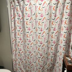 Yoga skeleton Cloth Shower Curtain