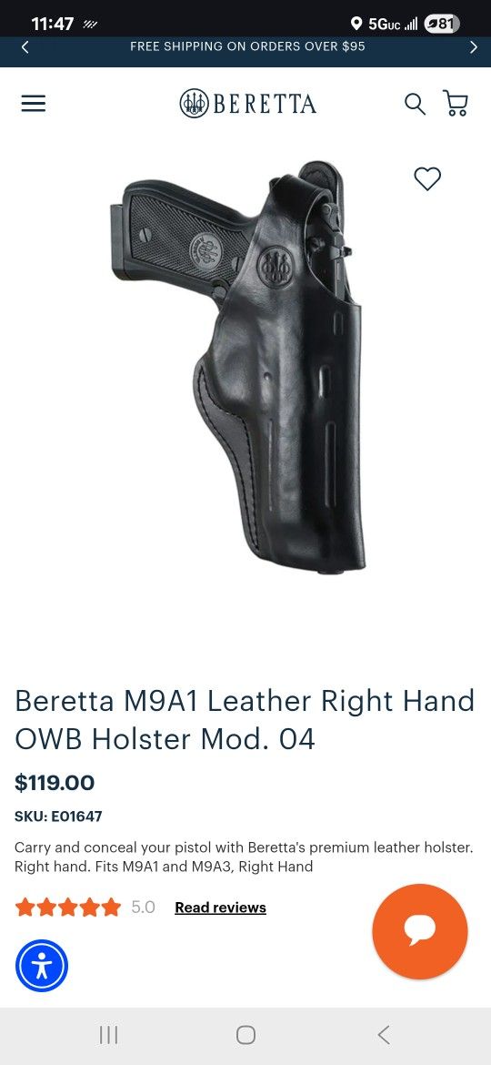 M9 Berreta Holster Leather 